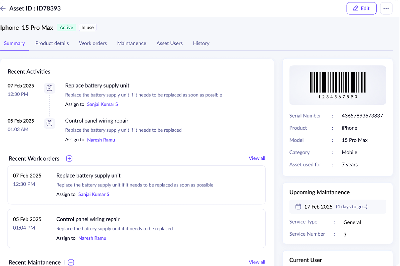 Asset management app built on Zoho Creator